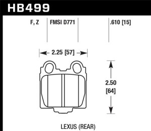 Lexus IS300 Brake Pads - Rear - Hawk Performance - HPS Street - `00-`05 Lexus IS300 Brake Pads - Rear - Hawk Performance - HPS Street - `00-`05